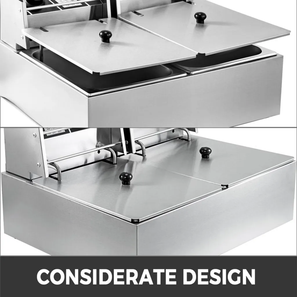Friteuse Professionnelle Électrique 2 Bacs de 6L - Friteuse Double 5000W - 5