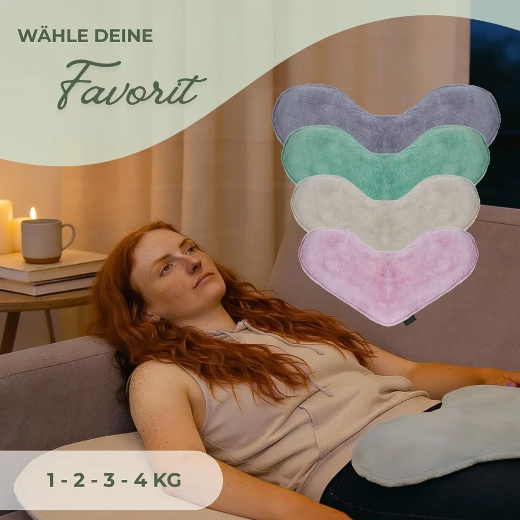 Bouillotte Sèche en Forme de Cœur 3 kg - Coussin de Nuque aux Graines - 3