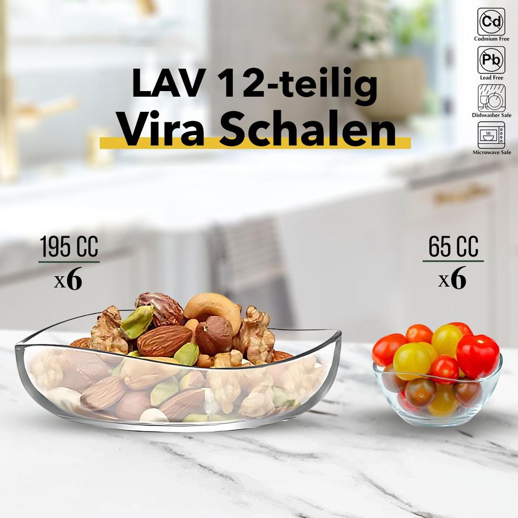 LAV 12-teiling Schalen Set - 6x 195 ml + 6x 65 ml Produktbild 