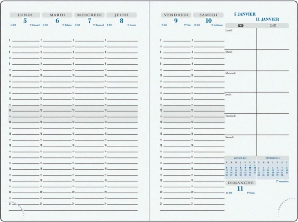 Kalender 15x21cm 1 Woche/ 2 Seiten Visuel Swan sortiert 2026 Packung mit 4 Stück