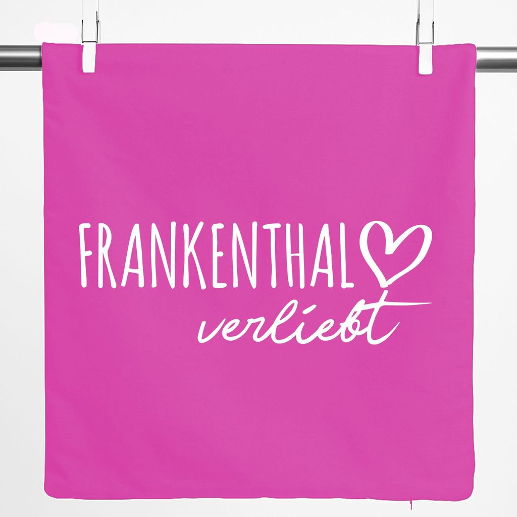 Huuraa Kissenbezug Frankenthal (Pfalz) verliebt 40x40cm Fuchsia Baumwolle Dekokissenbezug Geschenkidee