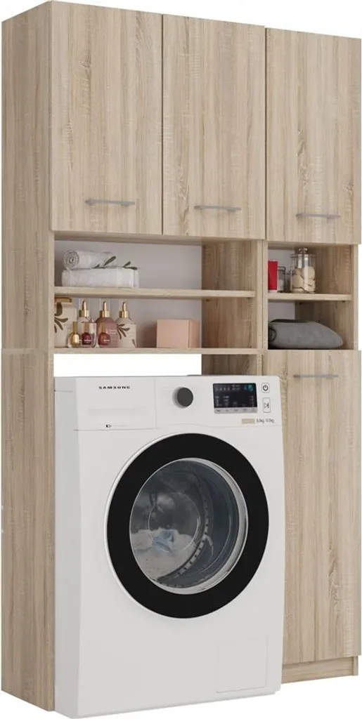 Armoire salle de bain Sonoma 96 cm - Rangement grande capacité bois