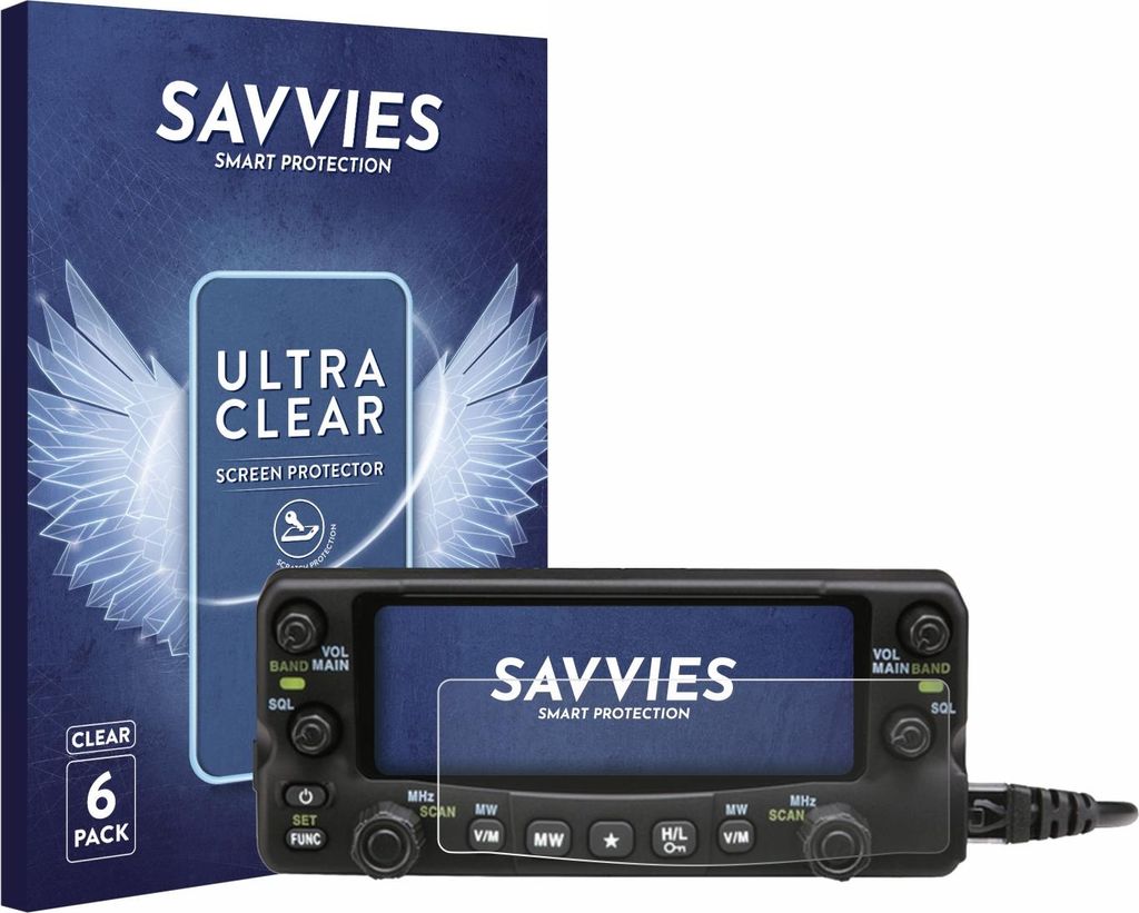 6x Für Alinco DR-735-E Schutzfolie Savvies Displayschutz Display Schutz Folie Klar Transparent