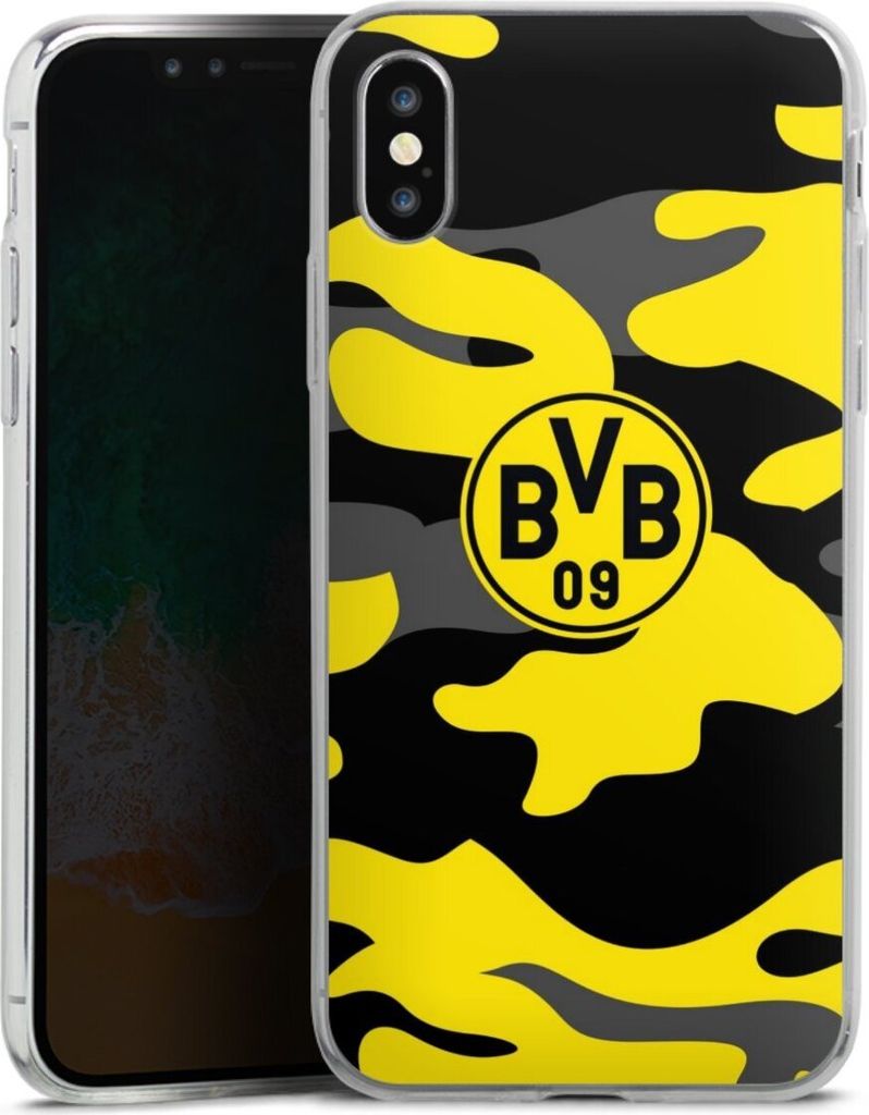 DeinDesign Slim Hülle für Apple iPhone Xs Silikon Case Ultra Dünn Handyhülle BVB Borussia Dortmund Fanartikel