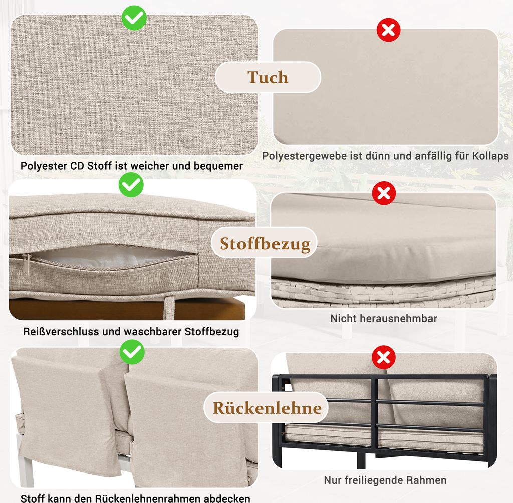 Merax Gartenlounge-Set aus Akazienholz, 3-tlg.Gartenmöbel Produktbild 4