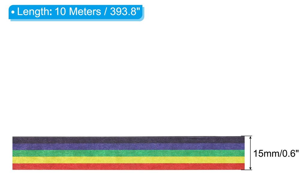 66ft Regenbogen Washi Tape, Buntes Klebeband mit Klebstoff fš¹r DIY Bastelkunst, Geschenkverpackung, Journal, Scrapbook, Planer