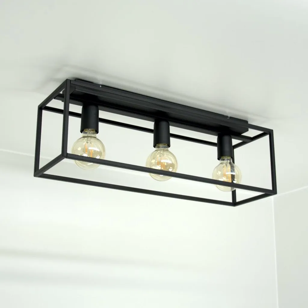 Moderne lampade da soffitto nere Loft Horus 2866/Z-B-3 con 3 sorgenti luminose E27 Attacco in metallo
