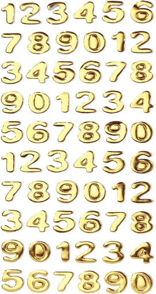 SOFTY - Sticker Zahlen gold