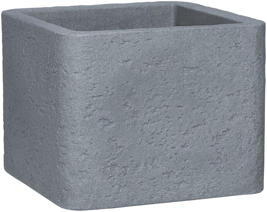 Pflanzkübel geli Kubus Stone Kunststoff 50 x 50 x 39 cm betongrau