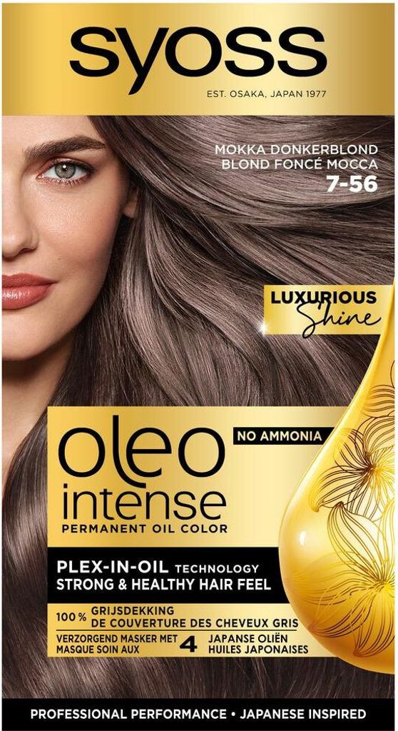 SYOSS – Oleo Intense 7-56 Mokka Dunkelblond – Haarfarbe – Ammoniakfrei – Grauabdeckung – Langanhaltende Farbe - 1 Stück