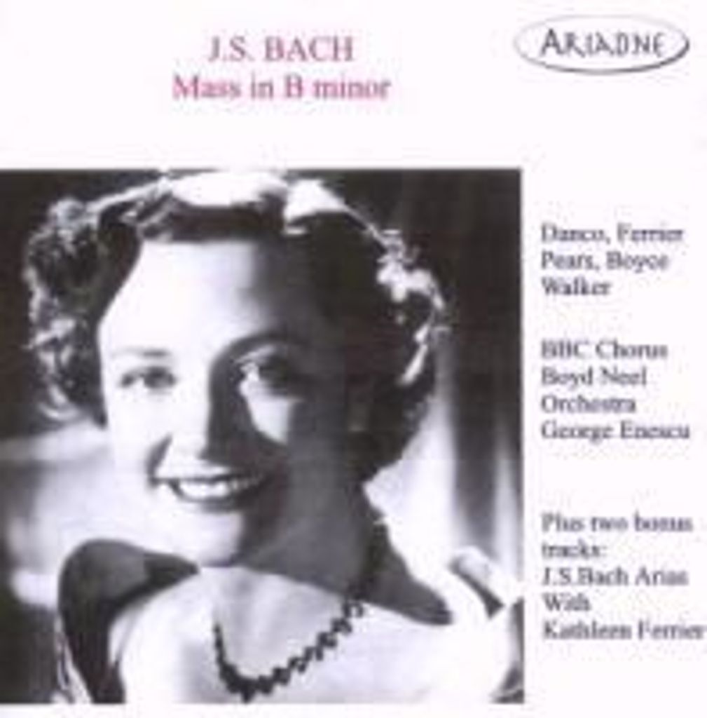 Danco/Ferrier/Pears/Boyce/Walker/Enescu: Hohe Messe H-moll U