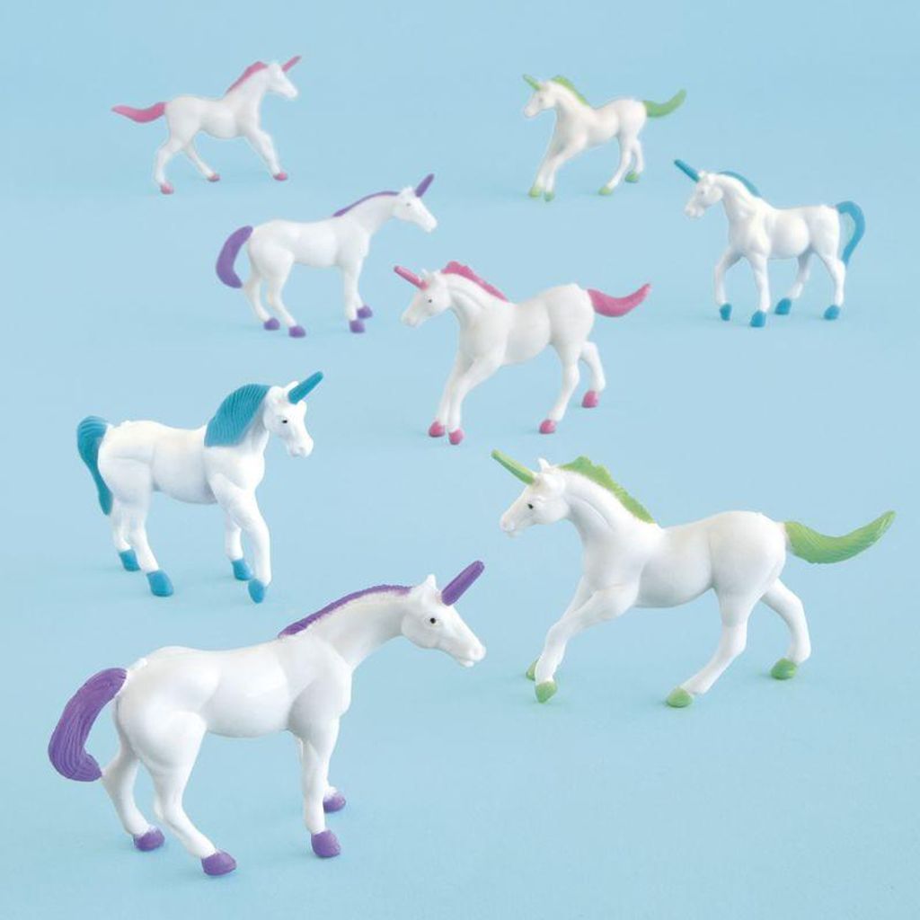 8er Set Einhörner Spielfiguren aus Plastik Produktbild 