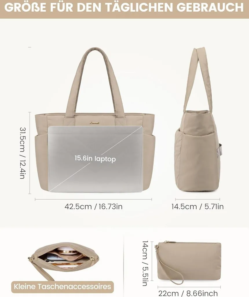 LOVEVOOK Borsa Laptop Donna: Il Must-Have Cachi per il Lavoro 15,6" - 5