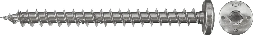 Vis terrasse et bois Inox A2 4x40 fischer Power-Fast tête ronde 100u