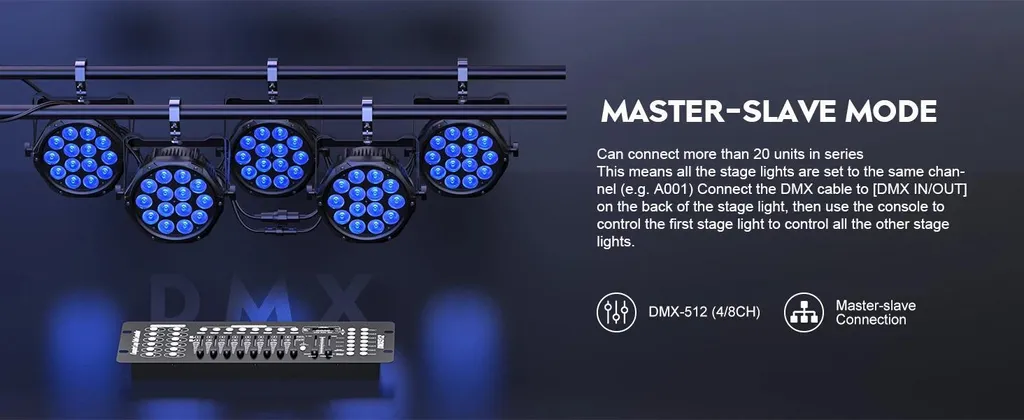 Projecteur LED PAR Étanche 140W - Solution Éclairage Extérieur DMX512 - 9