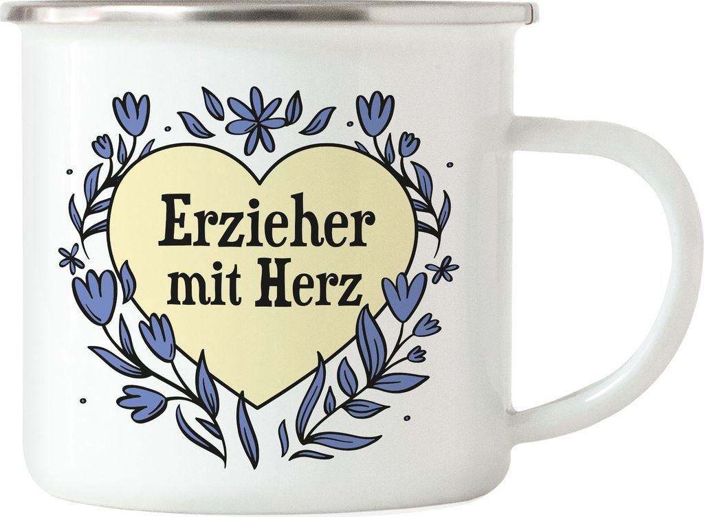 Erzieher mit Herz Emaille Tasse Geschenkidee Zum Danke Sagen Bester Erzieher