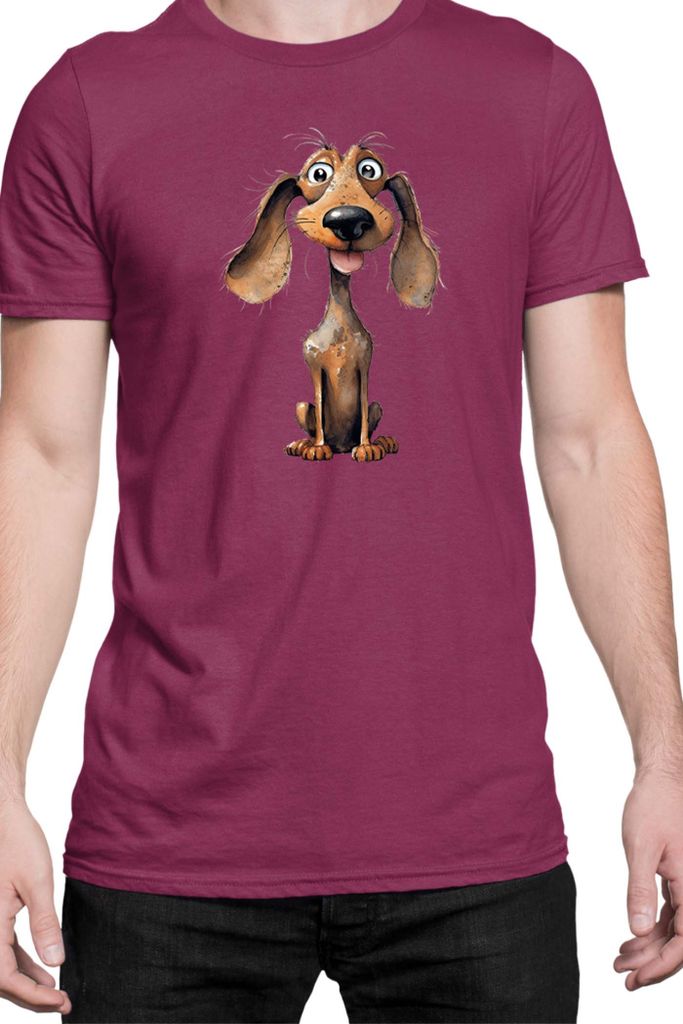 Herren T-Shirt Funny Dogs Breeds Dachshund Dog Breed 010, Man L / Burgundy