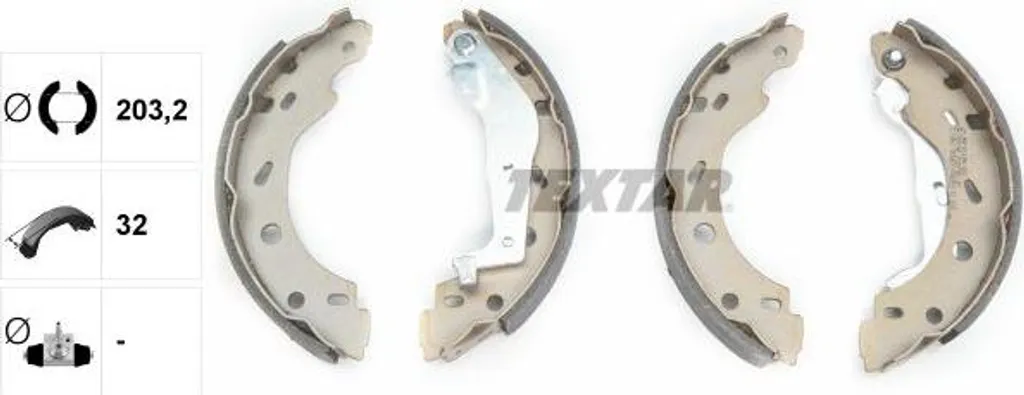 TEXTAR 91057400 Jeu de mâchoires de frein arrière pour Smart Fortwo