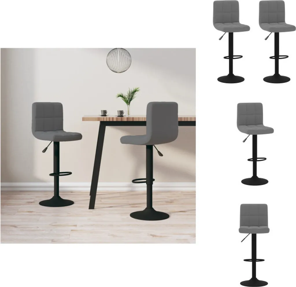 Sgabelli da Bar Design velluto Grigio Scuro 2 pz - vidaXL Home Decor