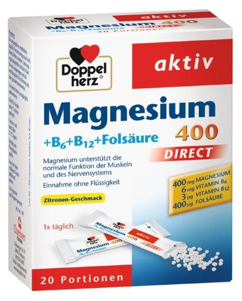 Doppelherz | Aktiv Magnesium 400 | 20 Portionen Produktbild 