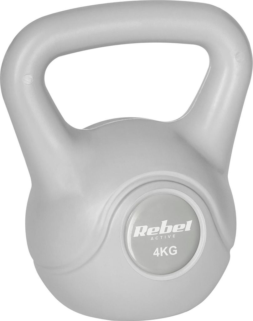 Rebel Active Kettlebell 4kg Grau Ergonomisch & Stabil Produktbild 