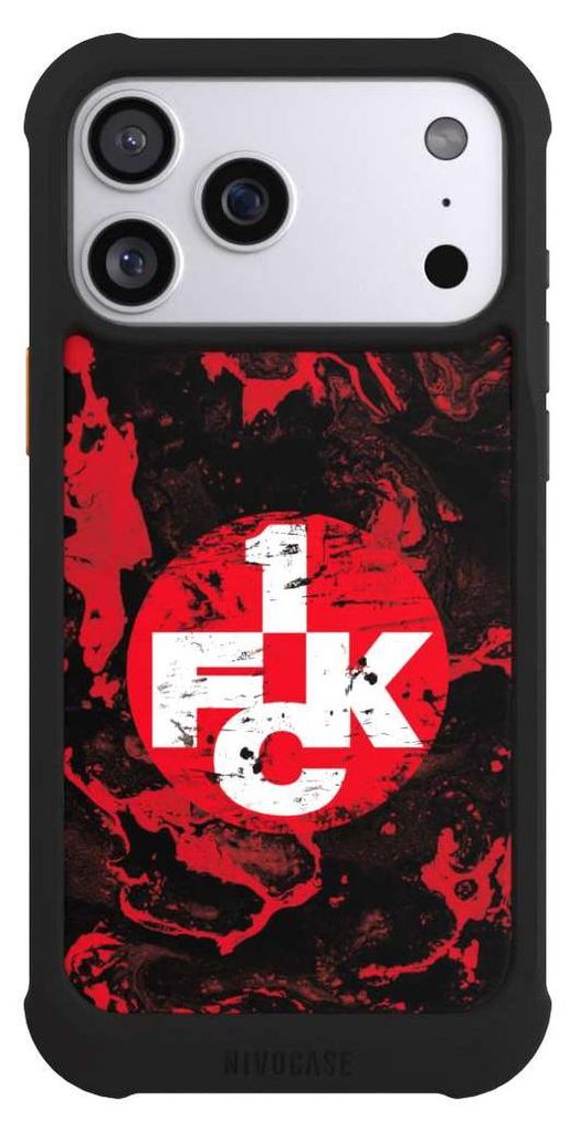 NIVOCASE Hülle für Apple iPhone 17 Pro Max Stoßfeste Handyhülle NIVOmax Case Schwarz 1. FC Kaiserslautern 1. FCK Logo