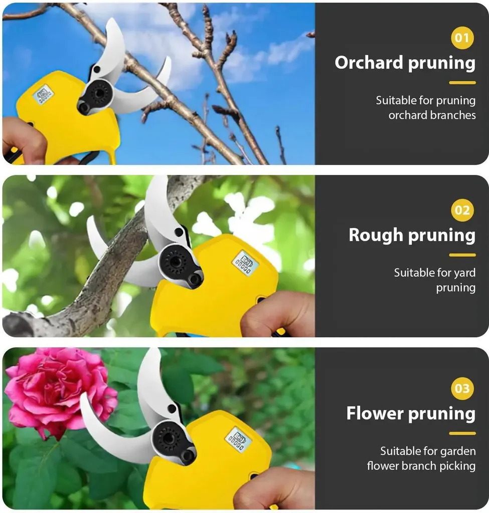 Cisaille de jardin électrique 40mm jaune pour taille précise sans fil - 4