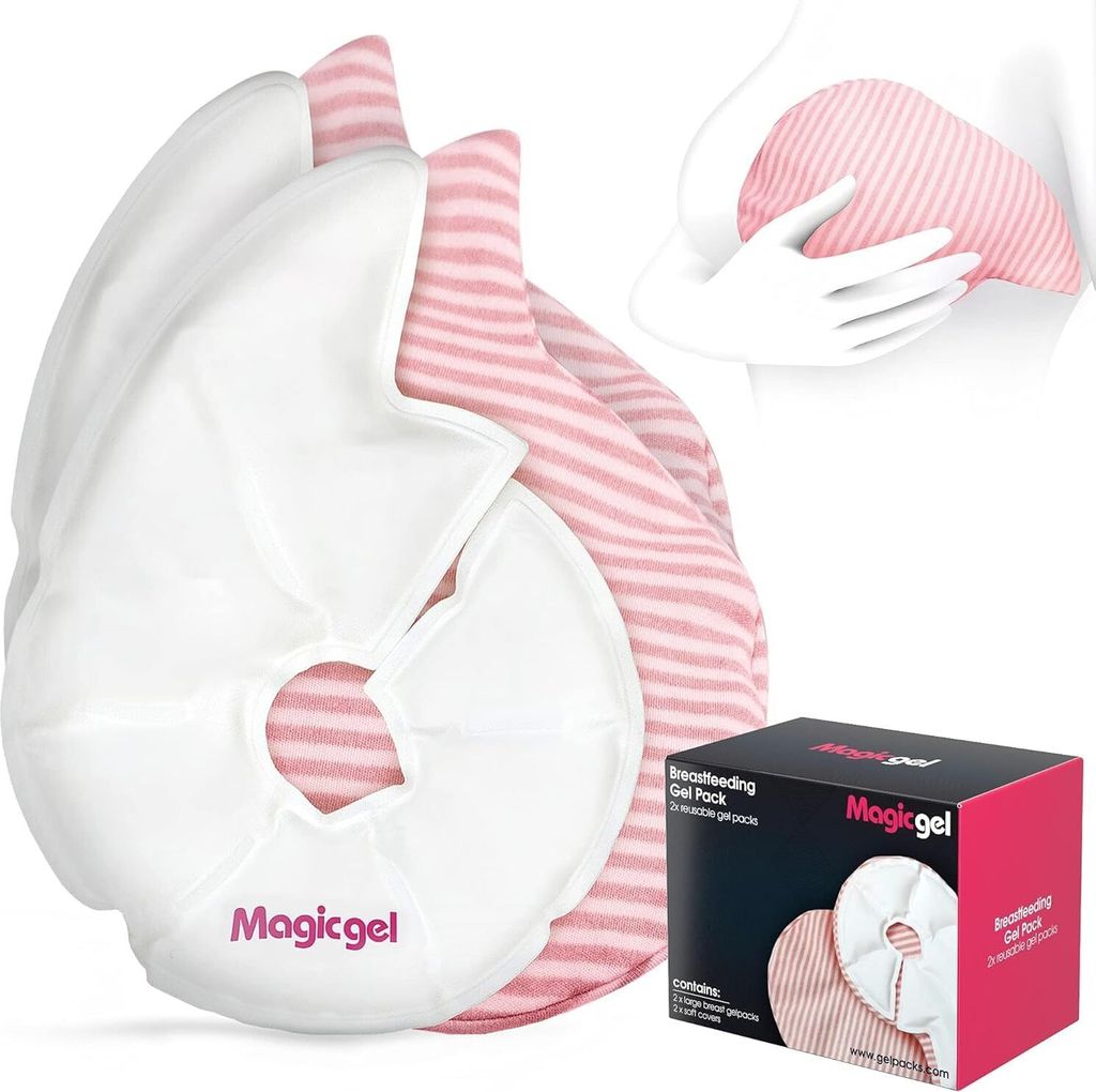 Magic Gel Brust Kühlpads - Eisgel Brustwarzen Kompressen zur Hilfe bei Mastitis beim Stillen oder als Brustwärmer für Besseren Milchfluss - Mami