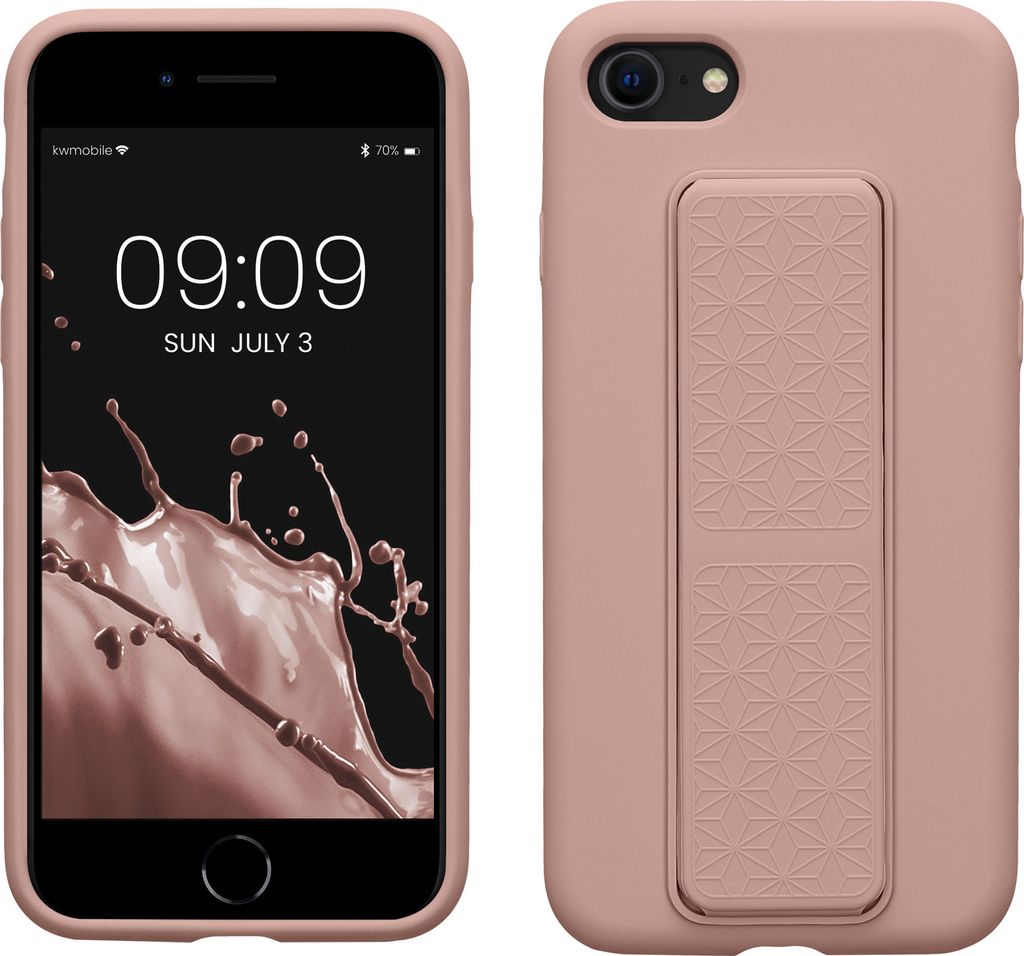 kwmobile Handyhülle kompatibel mit Apple iPhone SE (2022) / iPhone SE (2020) / iPhone 8 / iPhone 7 - Hülle mit Fingerhalter und Standfunktion -