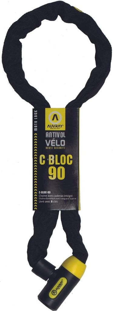 Auvray C-bloc 6 Mm Kettenschloss Schwarz 6 x 900 mm Schwarz 6 x 900 mm