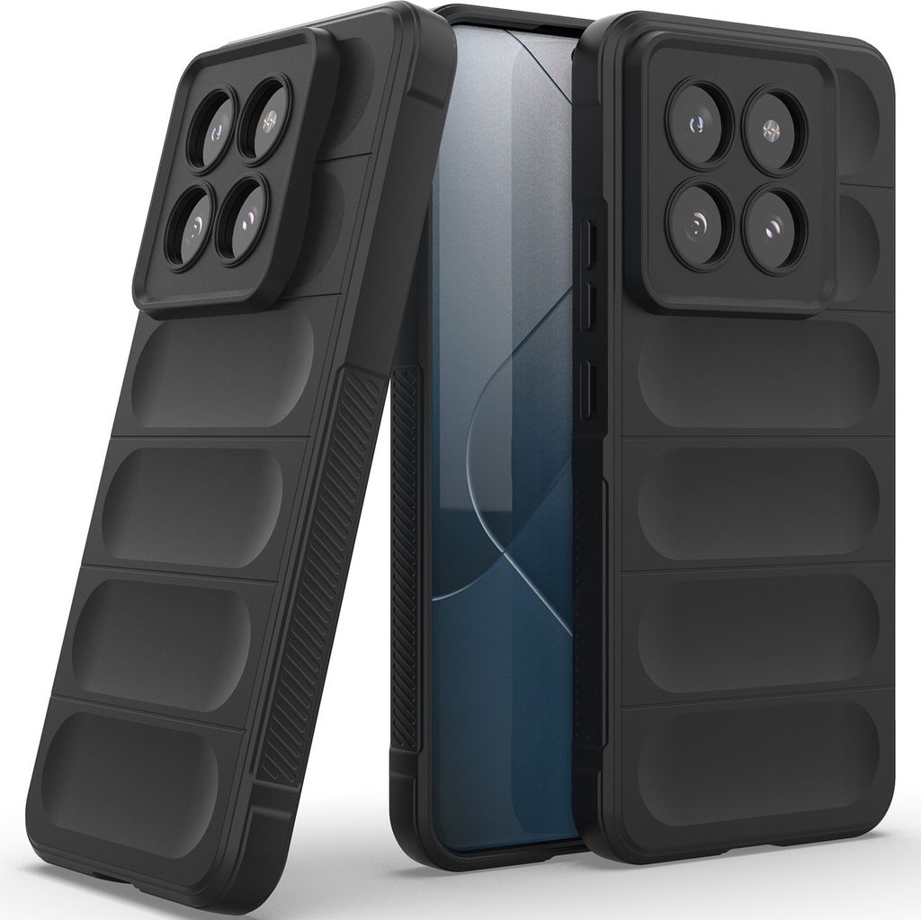 Handyhülle für Xiaomi 14 Pro Weich TPU Silikon Stossfest Anti-rutsch Hülle Schwarz