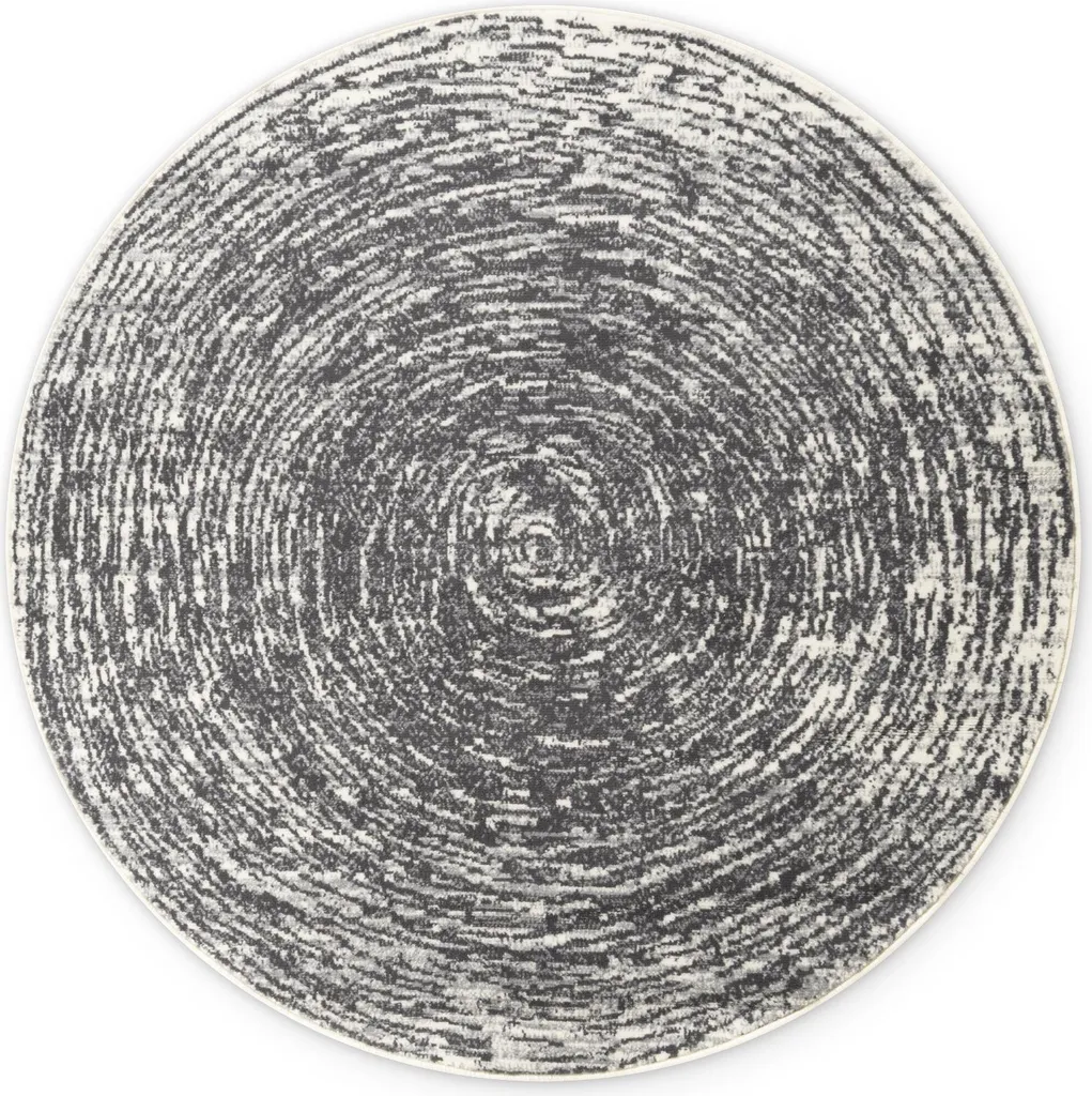 Tapis rond Hanse Home Gloria Cavallo crème et gris à poils courts