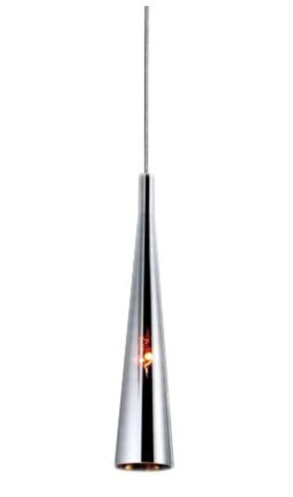 Comment illuminer un salon sombre ? Suspension design Chemical chrome 40cm