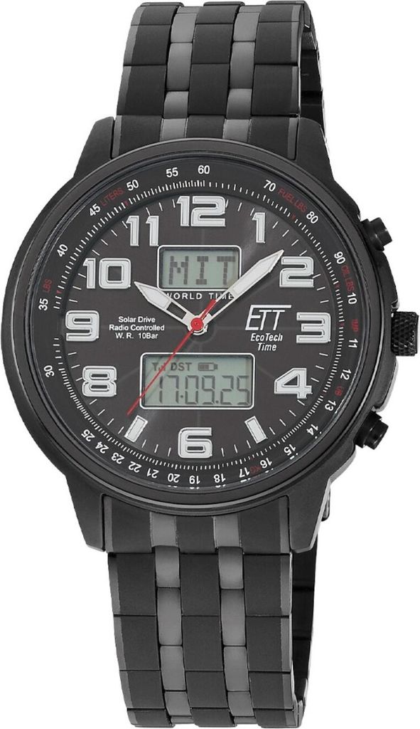ETT Eco Tech Time EGS-11736-22M Herrenuhr Solar Drive Funk 48mm 10ATM