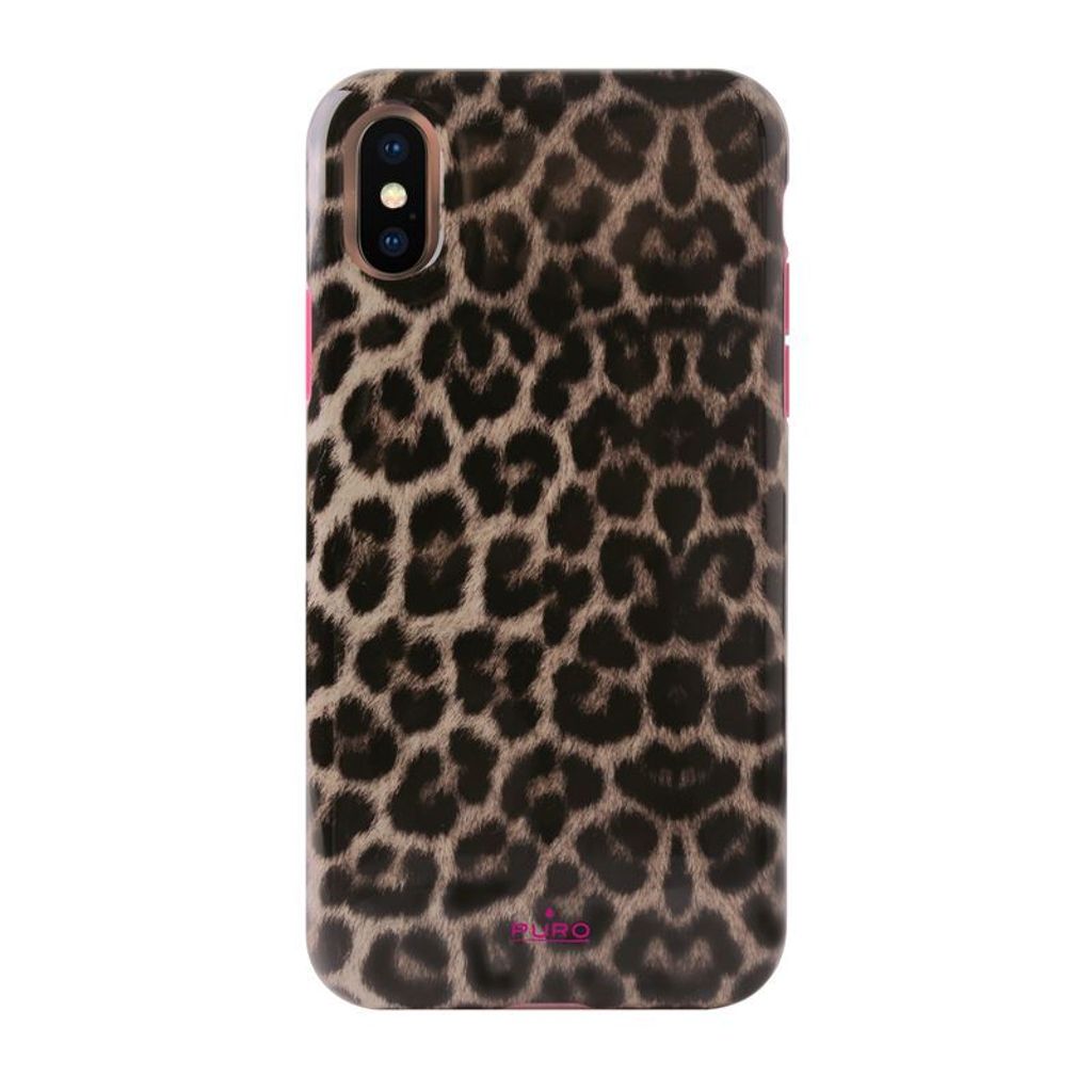 PURO, Glam Leopard Chic Hülle Apple iPhone XS Max robust, Braun