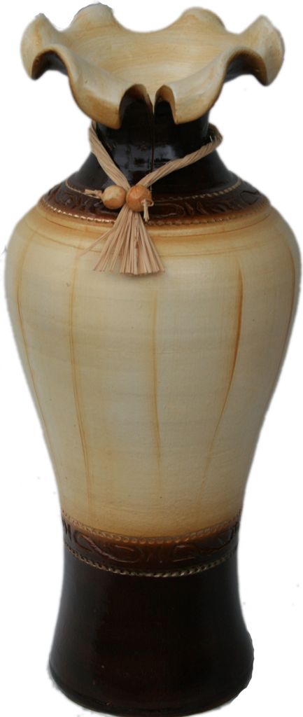 BODENVASE "CORTADO" - Größe: ca.60 CM Schwarz - Beige