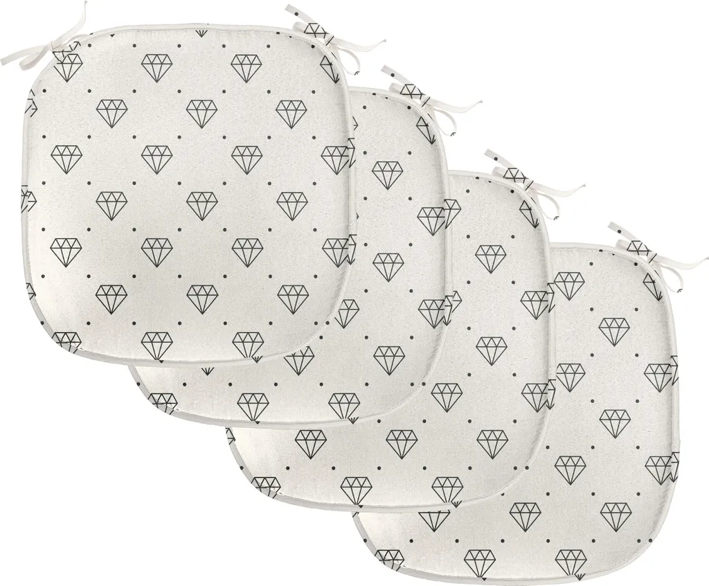 Coussins de Chaise Anti-Glisse et Imperméables Noir Ivoire 40x40cm
