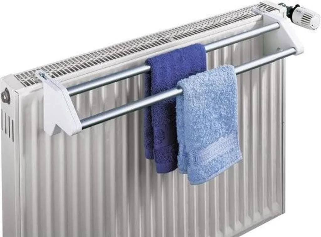 Étendoir à linge pour radiateur ajustable en métal chrome robuste