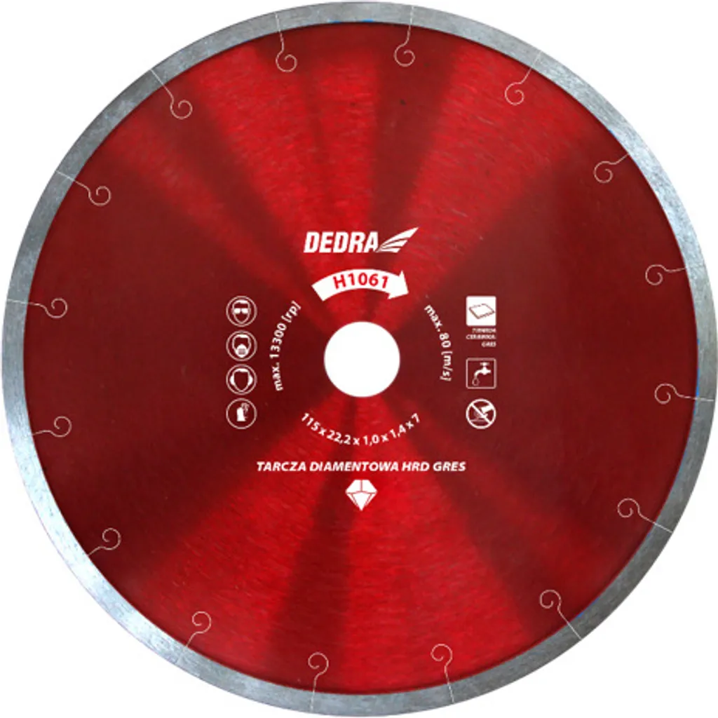 Disque Diamant Anti-Éclats pour Grès - Lame Fine Dedra H1064 180mm