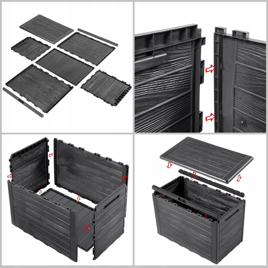 Abri de jardin étanche 190L anthracite pour protéger vos objets