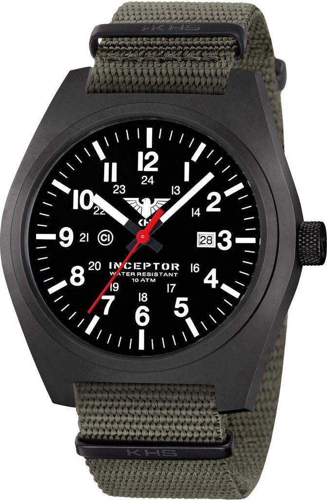 KHS INCBS.NSGO Herrenuhr Inceptor Black Steel Steingrau-Oliv 1