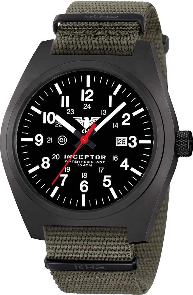 Montre Homme Incassable et Lisible KHS Inceptor Black Steel Chrono