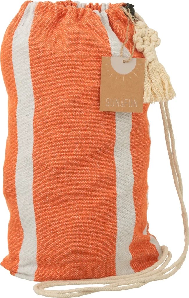 Hamac Résistant et Anti-Déformant Rayé Orange J-Line Coton Polyester