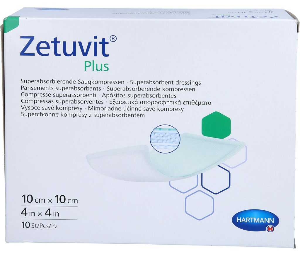 HARTMANN Zetuvit Plus steril 10 x 10 cm, 10 St. Kompressen Produktbild 