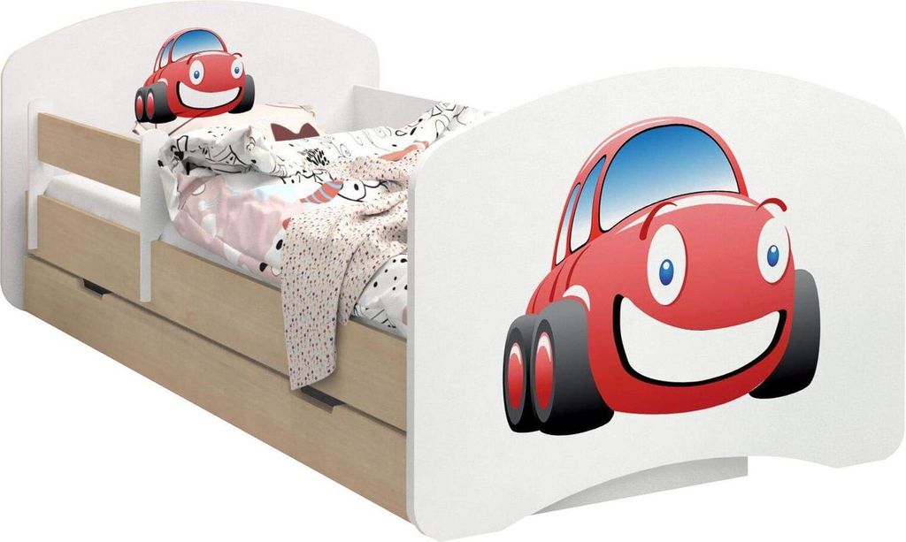 BDW Kinderbett, Doppelseitiges mit Schublade, Auto, 180/90