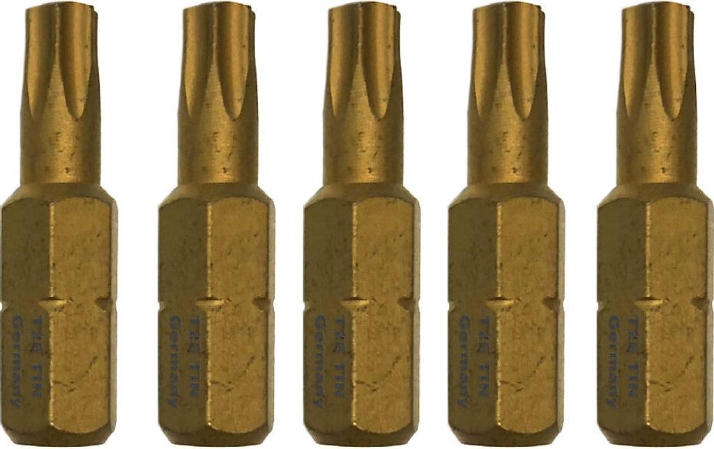 TIN Bit Torx T25 - 5 Stück  Germany TX25 Titan Nitrid Produktbild 