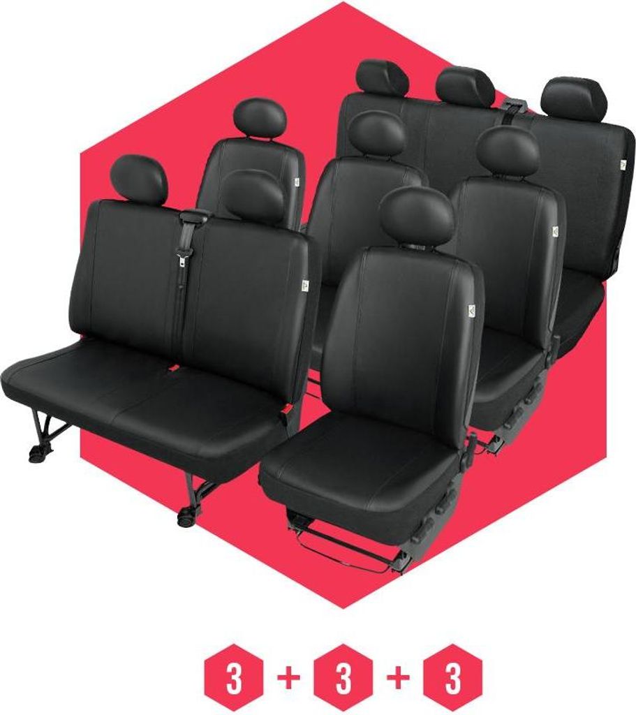 Sitzbezüge für VW T6 (15-) 9 Sitze SET Autositzbezüge Schonbezüge