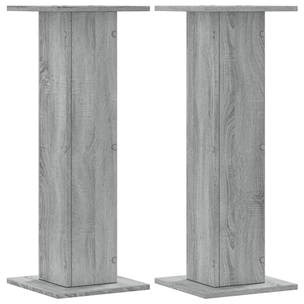 vidaXL Pied de haut-parleur 2 pcs. Gris Sonoma 30x30x80cm Image du produit 