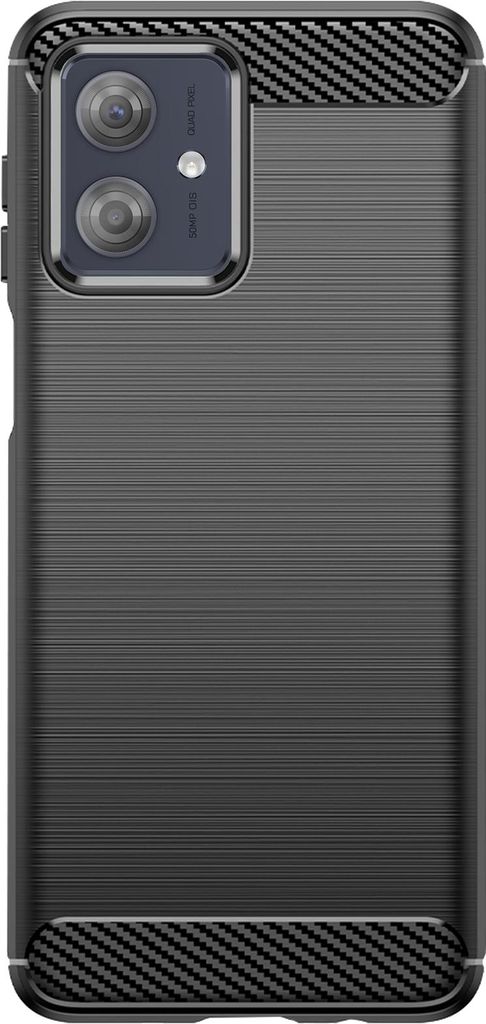 Avizar, Silikonhülle Motorola Moto G54 Carbon Look Gebürstete Struktur, Schwarz