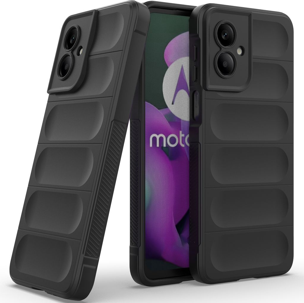 Handyhülle für Motorola Moto G55 Weich TPU Silikon Stossfest Anti-rutsch Hülle Schwarz